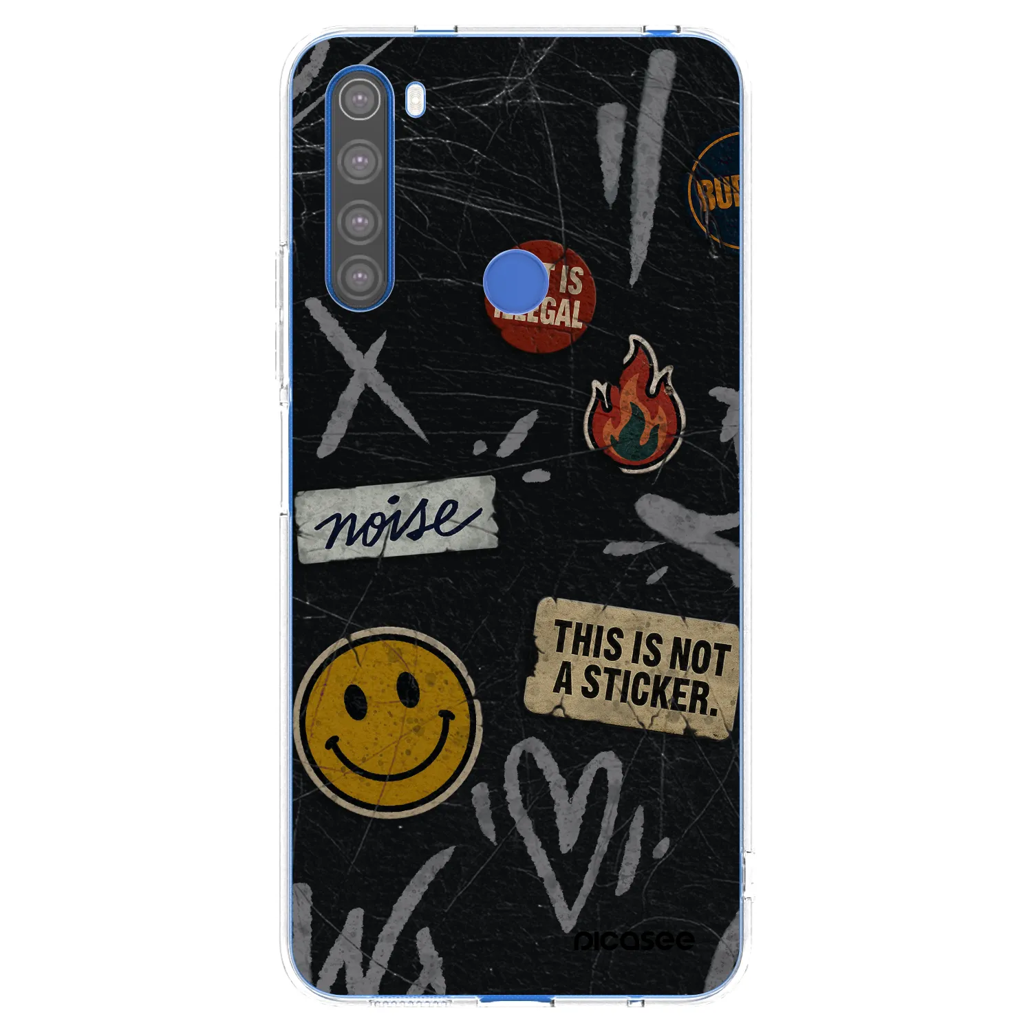 Picasee Xiaomi Redmi Note 8T Hülle - Transparentes Silikon - STICKERS x TAGS