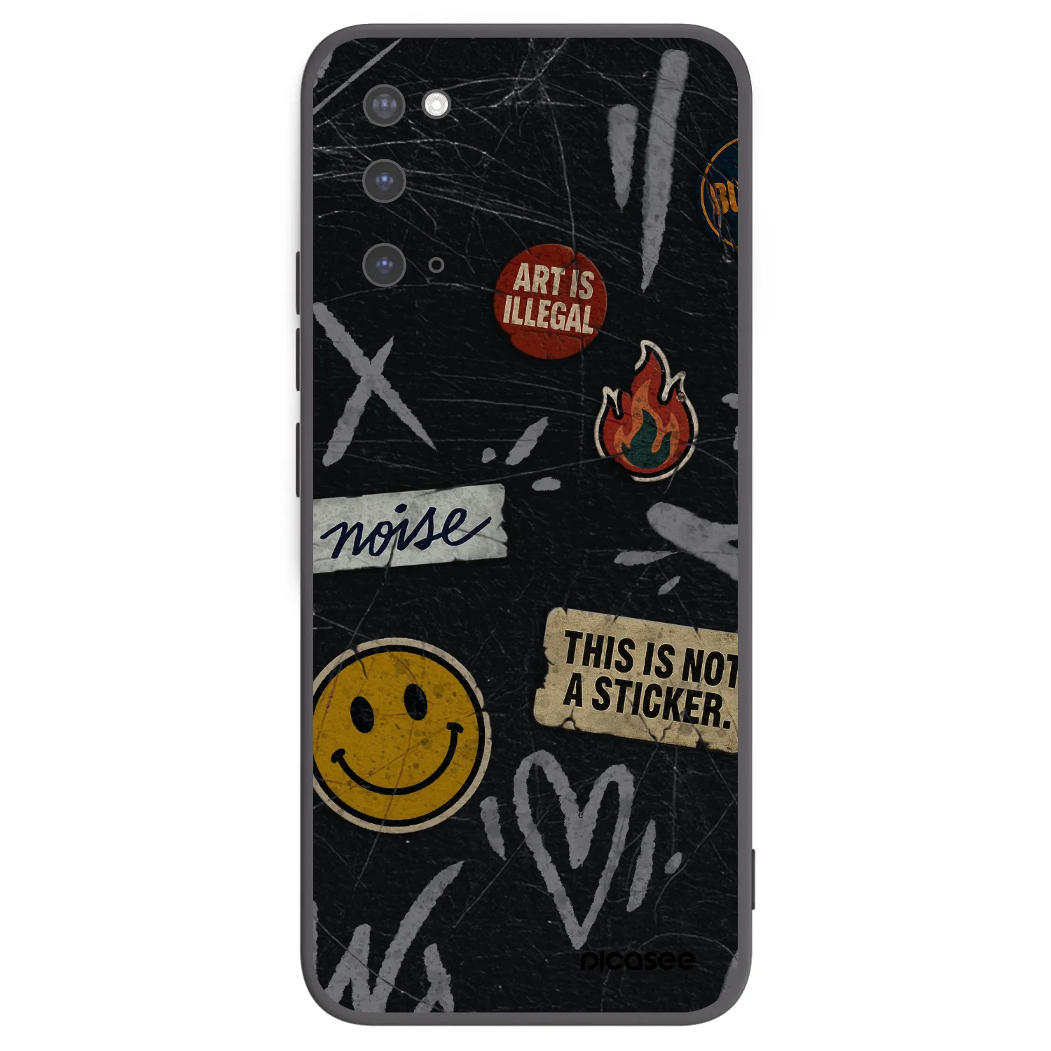 Picasee Samsung Galaxy S20 G980F Hülle - Schwarzes Silikon - STICKERS x TAGS