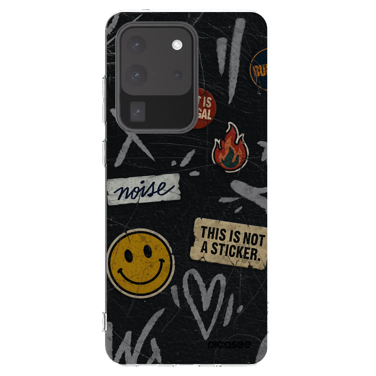 Picasee Samsung Galaxy S20 Ultra 5G G988F Hülle - Transparentes Silikon - STICKERS x TAGS