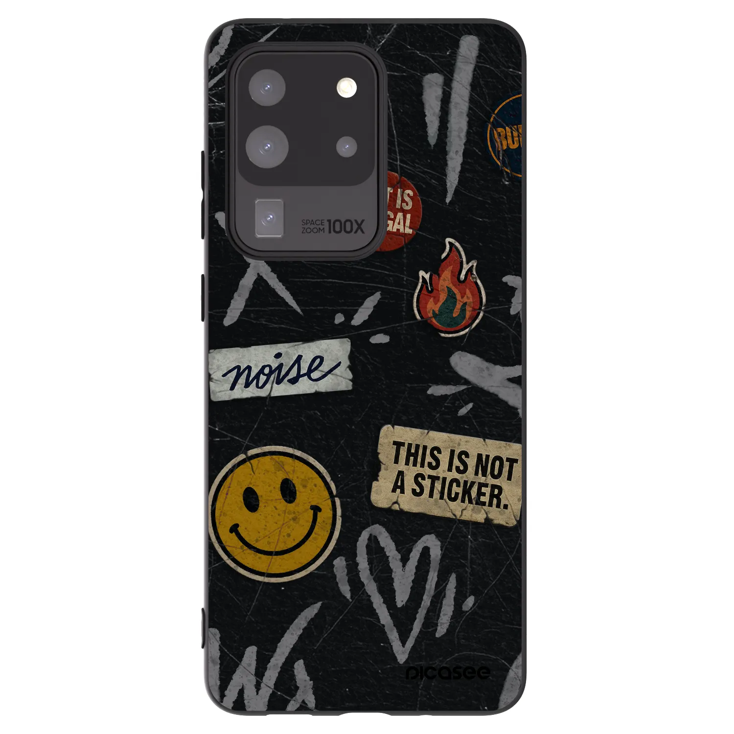 Picasee Samsung Galaxy S20 Ultra 5G G988F Hülle - Schwarzes Silikon - STICKERS x TAGS