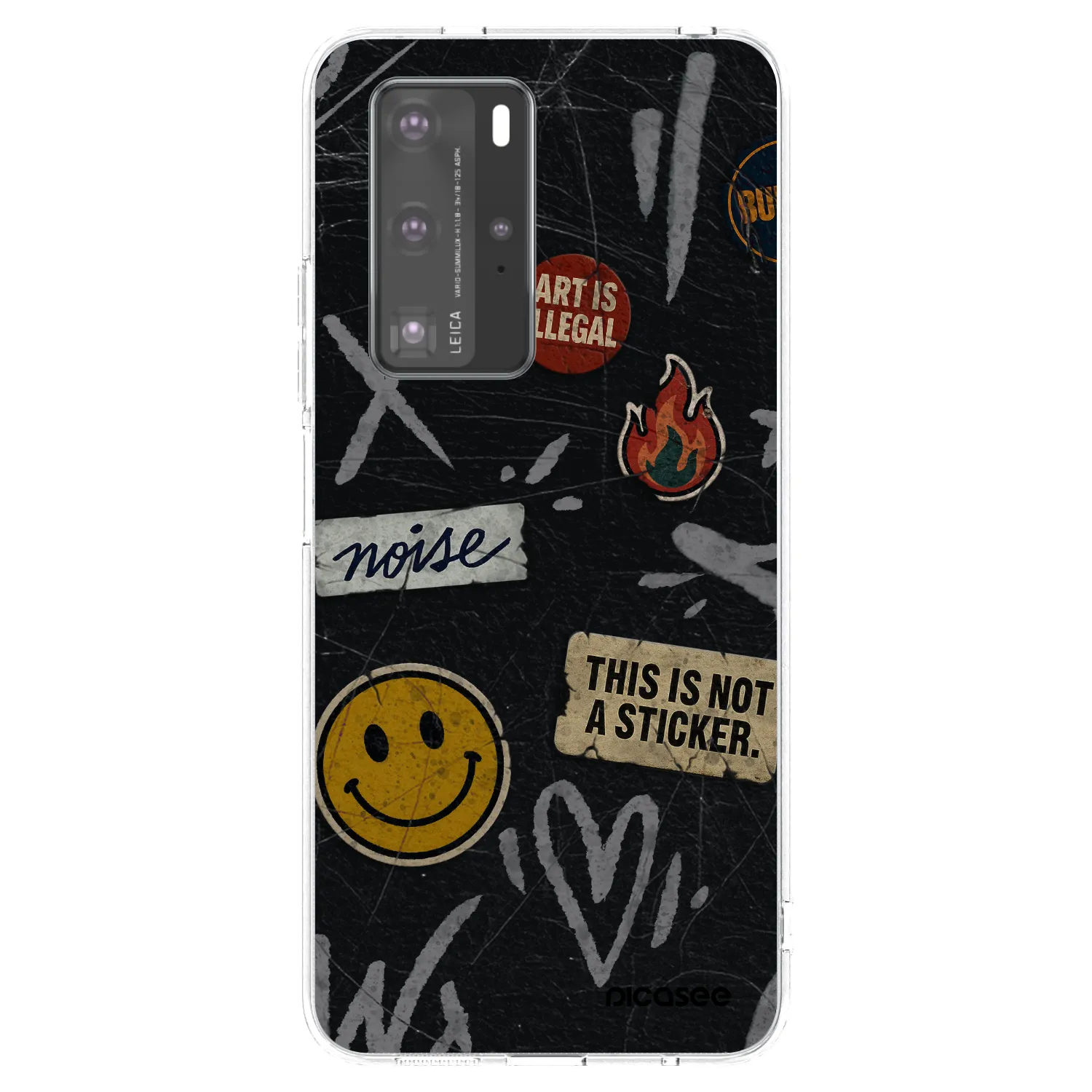 Picasee Huawei P40 Pro Hülle - Transparentes Silikon - STICKERS x TAGS