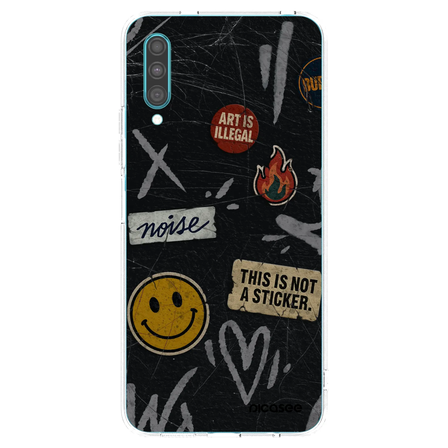 Picasee Samsung Galaxy A30s A307F Hülle - Transparentes Silikon - STICKERS x TAGS