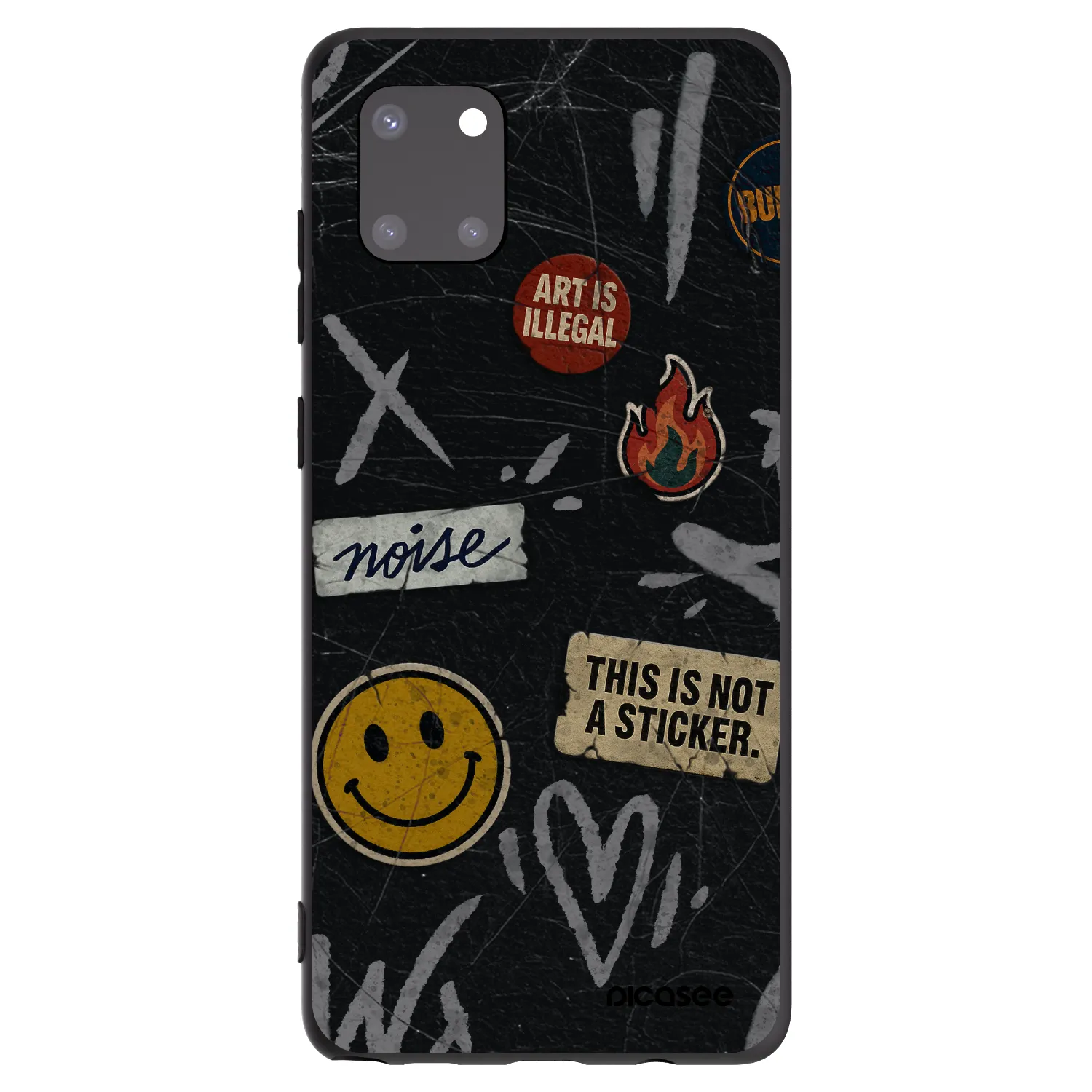 Picasee Samsung Galaxy Note 10 Lite N770F Hülle - Schwarzes Silikon - STICKERS x TAGS