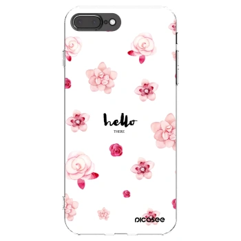 Picasee Apple iPhone 8 Plus Hülle - Transparentes Silikon - Hello there