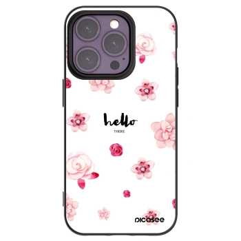 Picasee Apple iPhone 14 Pro Hülle - Schwarzes Silikon - Hello there