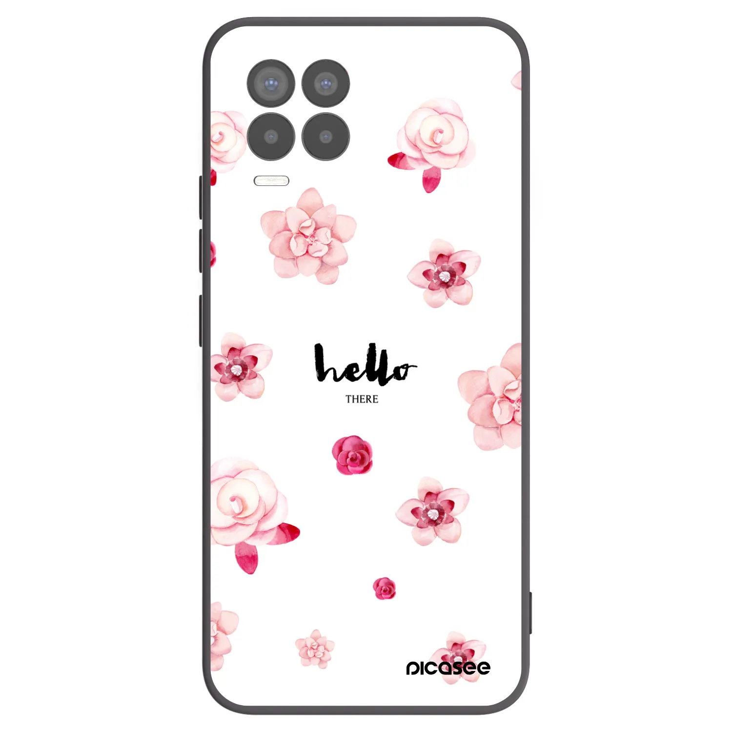 Picasee Realme 8 4G Hülle - Schwarzes Silikon - Hello there