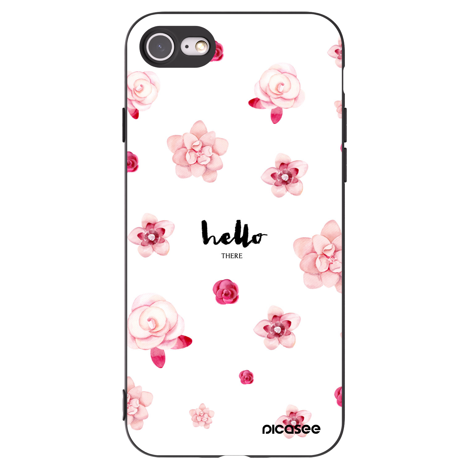 Picasee Apple iPhone SE 2022 Hülle - Schwarzes Silikon - Hello there