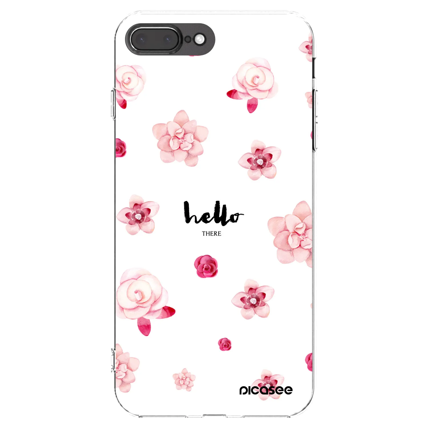 Picasee Apple iPhone 8 Plus Hülle - Transparentes Silikon - Hello there
