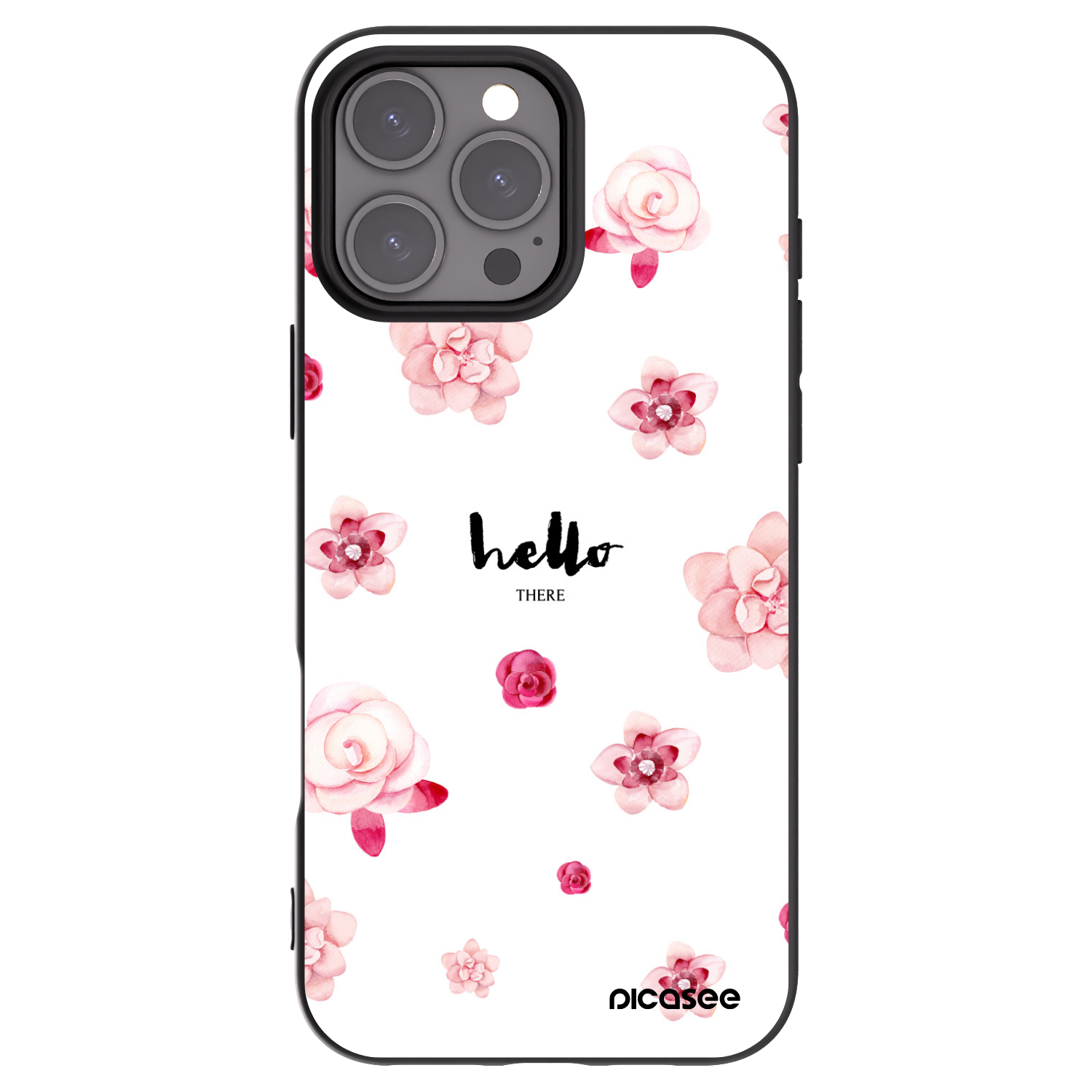 Picasee Apple iPhone 16 Pro Max Hülle - Schwarzes Silikon - Hello there