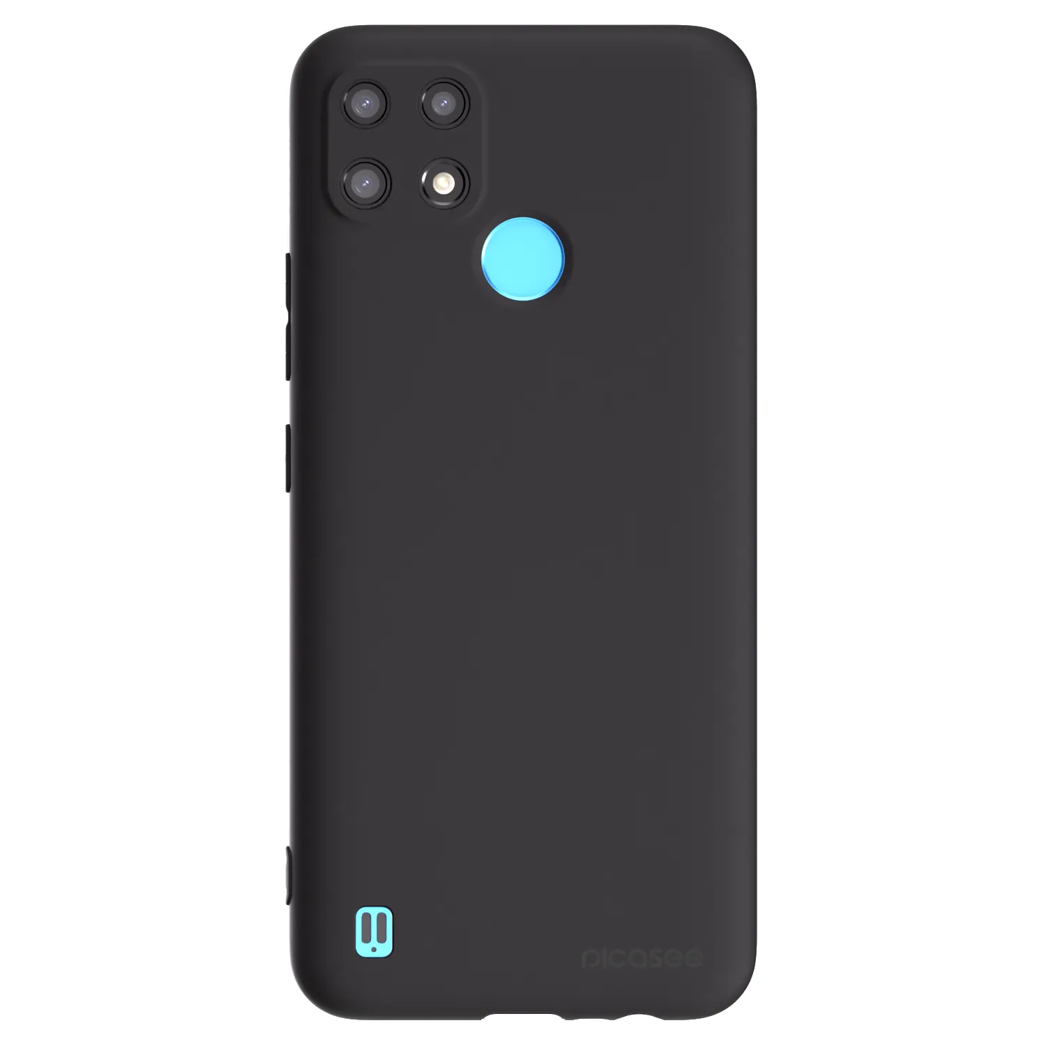 Picasee Realme C21 Hülle - Schwarzes Silikon - Clear