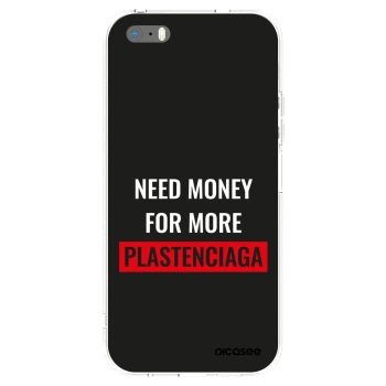 Picasee Apple iPhone 5/5S/SE Hülle - Transparentes Silikon - More PLASTENCIAGA