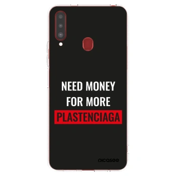 Picasee Samsung Galaxy A20s Hülle - Transparentes Silikon - More PLASTENCIAGA