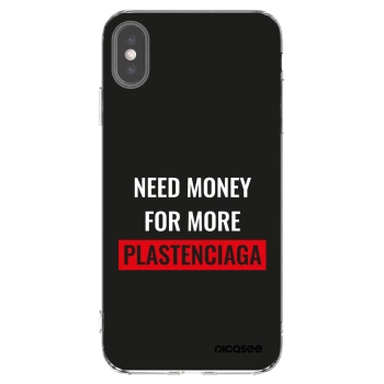 Picasee Apple iPhone XS Max Hülle - Transparentes Silikon - More PLASTENCIAGA