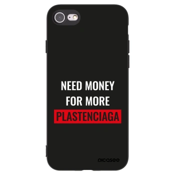 Picasee Apple iPhone SE 2022 Hülle - Schwarzes Silikon - More PLASTENCIAGA