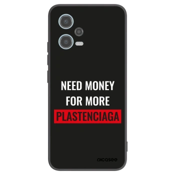 Picasee Xiaomi Redmi Note 12 5G Hülle - Schwarzes Silikon - More PLASTENCIAGA