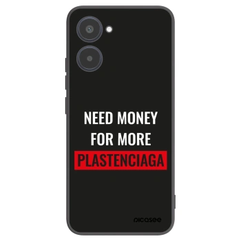 Picasee Realme 10 4G Hülle - Schwarzes Silikon - More PLASTENCIAGA