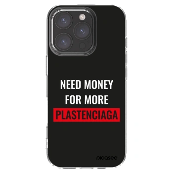 Picasee Apple iPhone 16 Pro Hülle - Transparentes Silikon - More PLASTENCIAGA