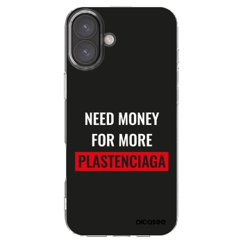 Picasee Apple iPhone 16 Plus Hülle - Transparentes Silikon - More PLASTENCIAGA