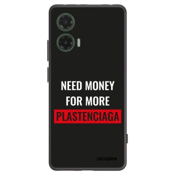 Picasee Motorola Moto G35 5G Hülle - Schwarzes Silikon - More PLASTENCIAGA