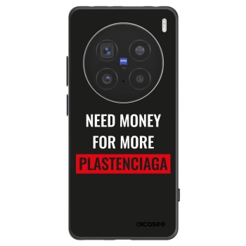 Picasee Vivo X200 Pro Hülle - Schwarzes Silikon - More PLASTENCIAGA