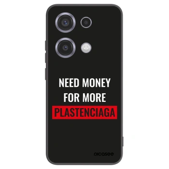 Picasee Xiaomi Redmi Note 14S Hülle - Schwarzes Silikon - More PLASTENCIAGA