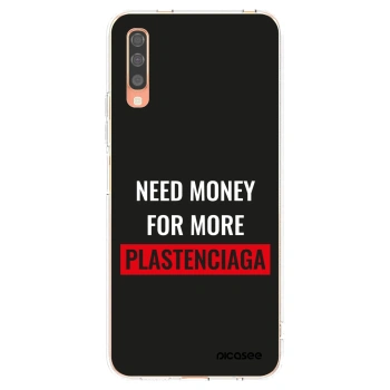 Picasee Samsung Galaxy A70 A705F Hülle - Transparentes Silikon - More PLASTENCIAGA
