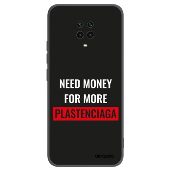 Picasee Xiaomi Redmi Note 9S Hülle - Schwarzes Silikon - More PLASTENCIAGA