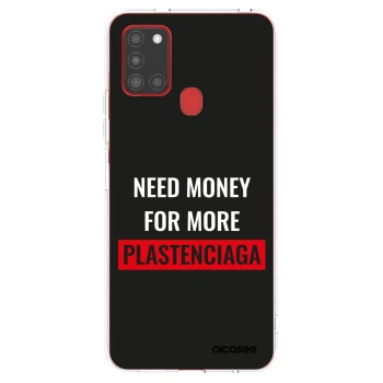 Picasee Samsung Galaxy A21s Hülle - Transparentes Silikon - More PLASTENCIAGA