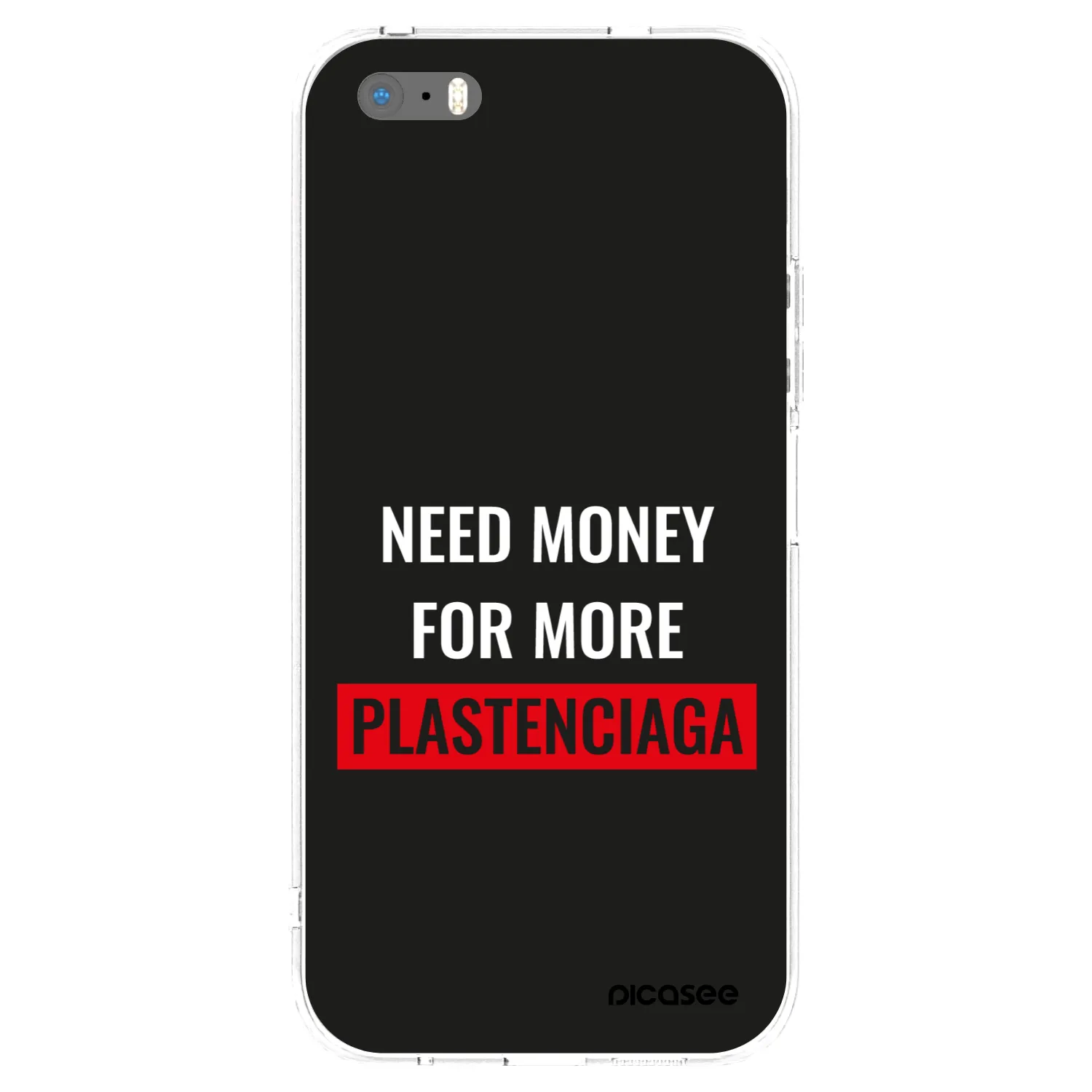 Picasee Apple iPhone 5/5S/SE Hülle - Transparentes Silikon - More PLASTENCIAGA