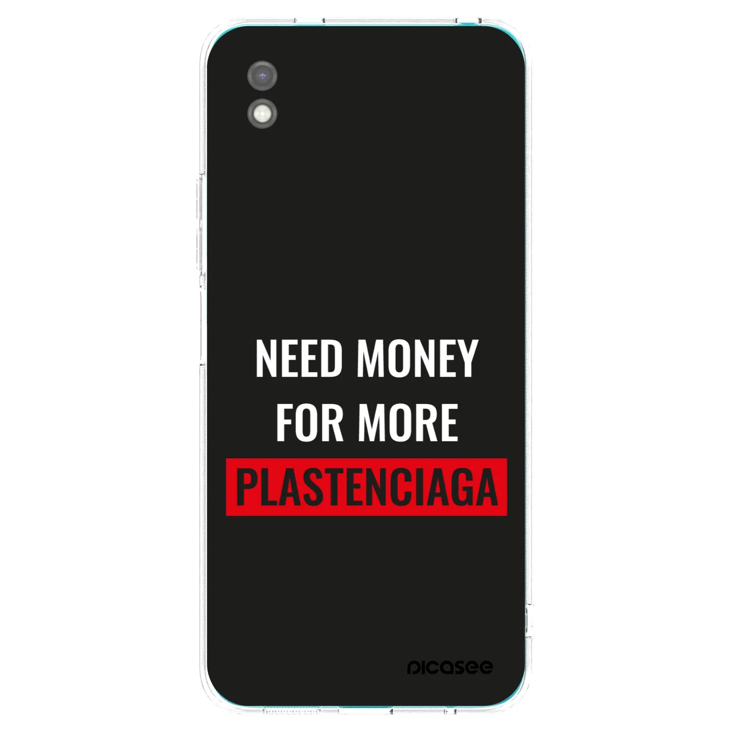 Picasee Xiaomi Redmi 9A Hülle - Schwarzes Silikon - More PLASTENCIAGA