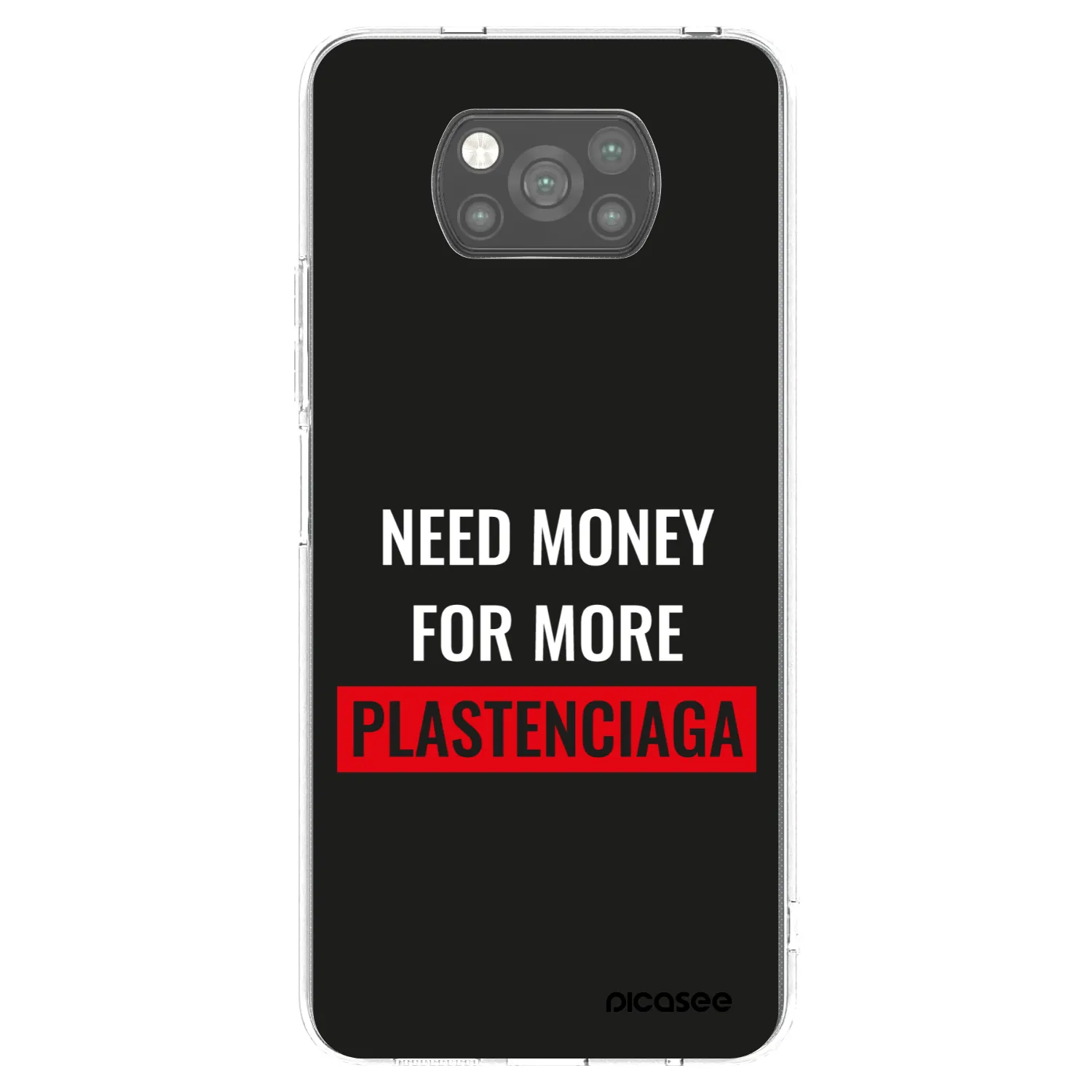 Picasee Xiaomi Poco X3 Pro Hülle - Schwarzes Silikon - More PLASTENCIAGA