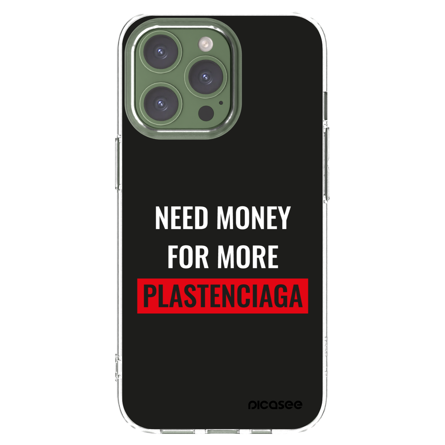 Picasee Apple iPhone 13 Pro Hülle - Transparentes Silikon - More PLASTENCIAGA