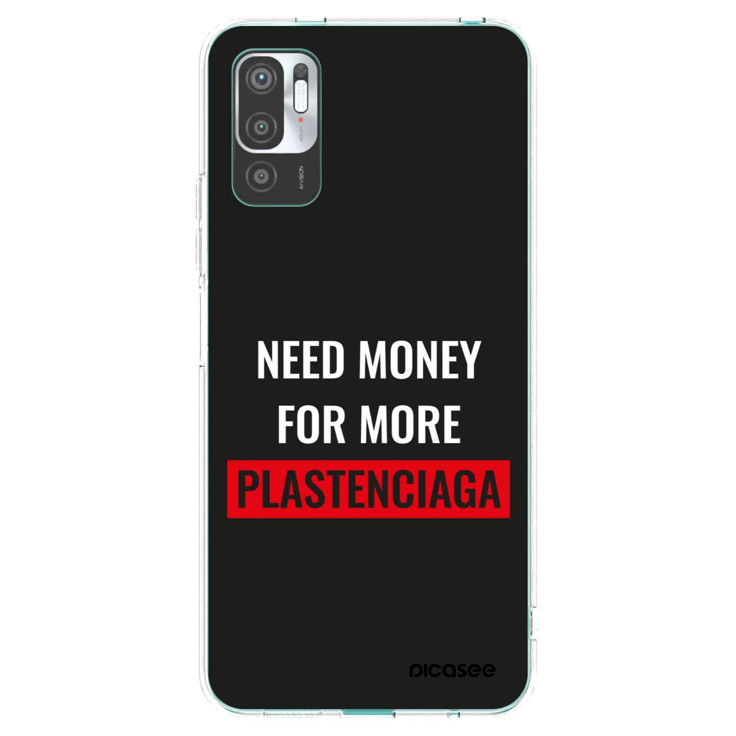 Picasee Xiaomi Redmi Note 10 5G Hülle - Transparentes Silikon - More PLASTENCIAGA