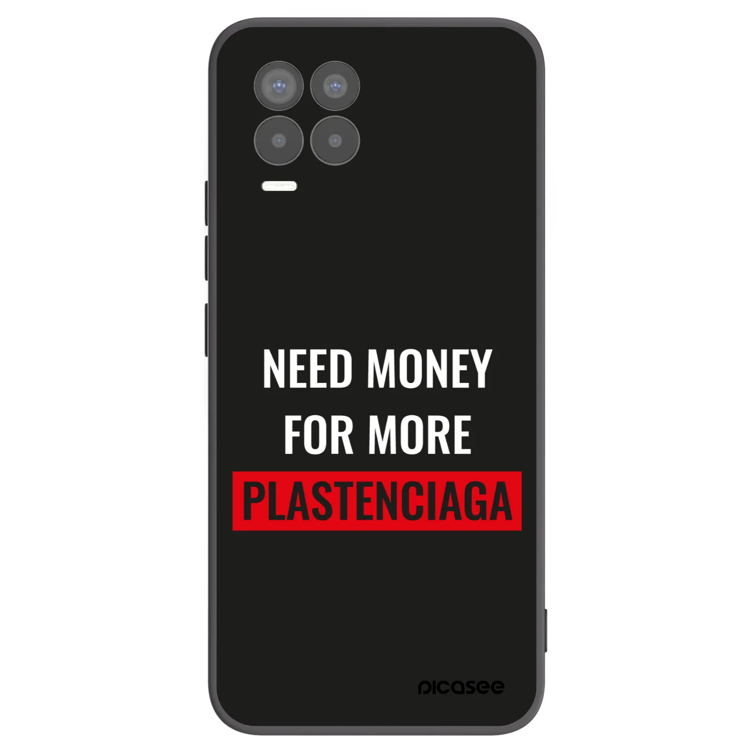 Picasee Realme 8 4G Hülle - Schwarzes Silikon - More PLASTENCIAGA