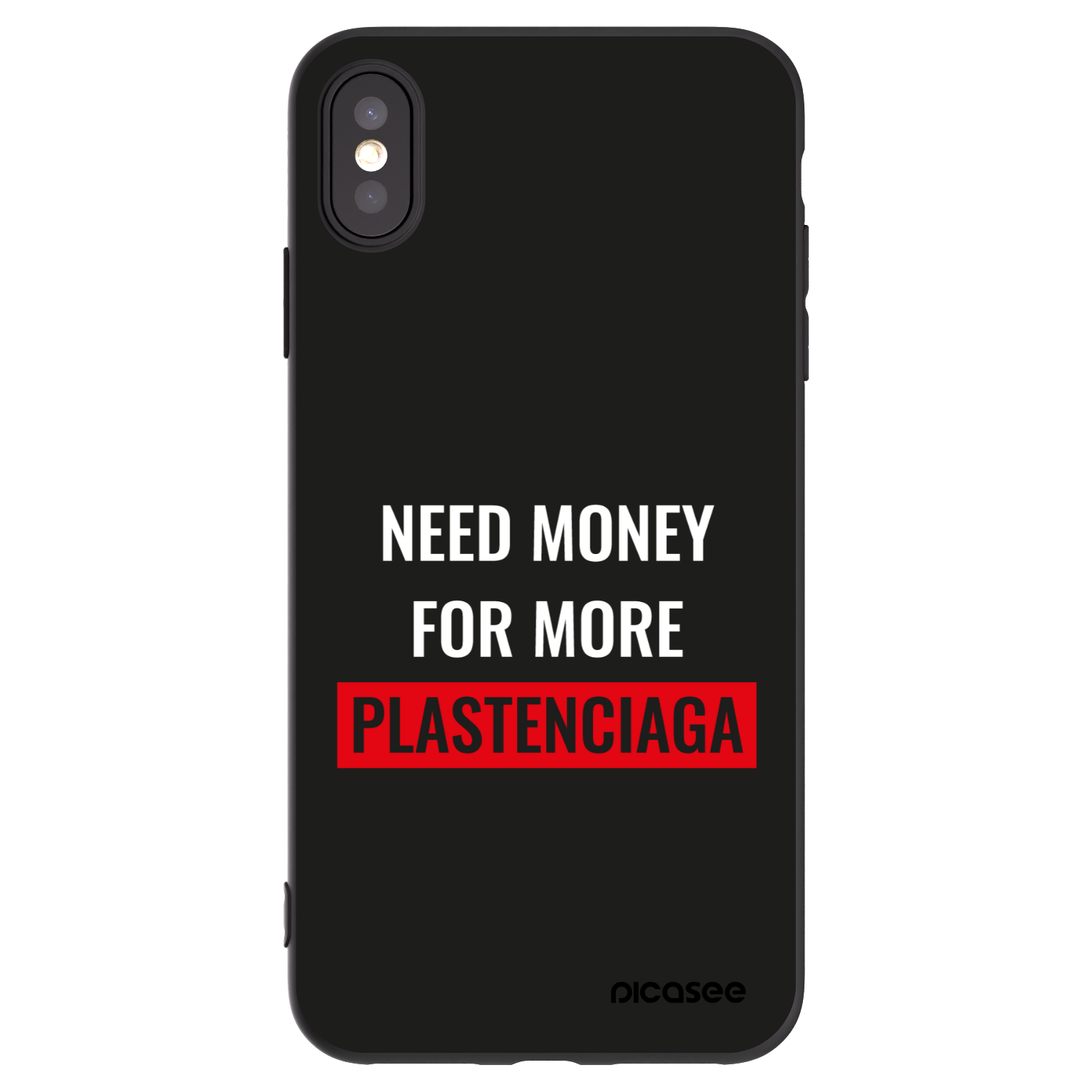 Picasee Apple iPhone XS Max Hülle - Schwarzes Silikon - More PLASTENCIAGA