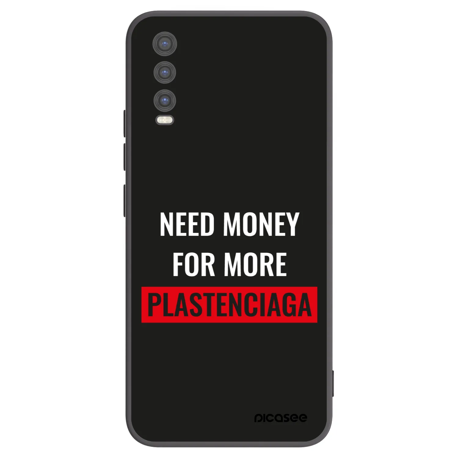 Picasee Vivo Y20s Hülle - Schwarzes Silikon - More PLASTENCIAGA