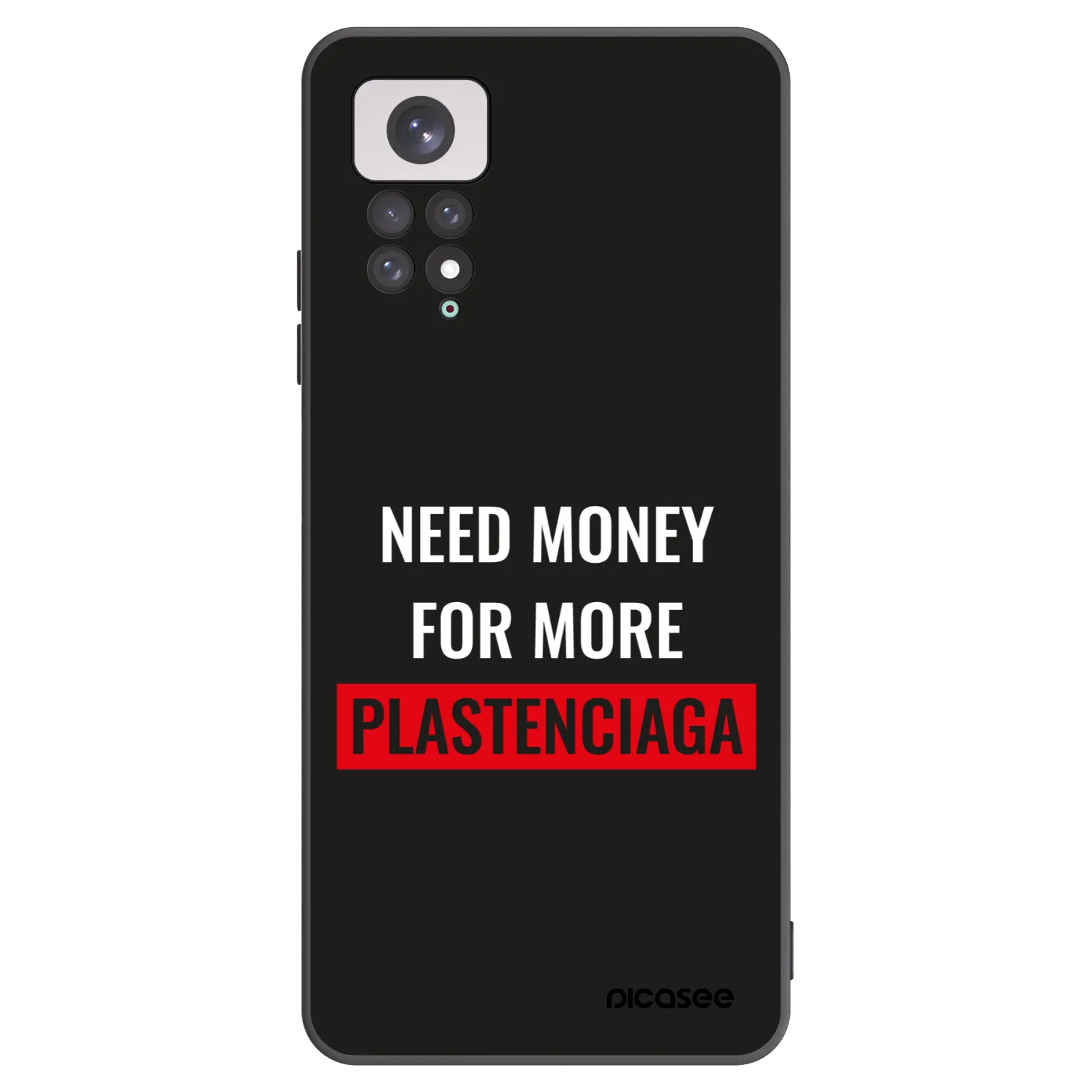 Picasee Xiaomi Redmi Note 11 Hülle - Schwarzes Silikon - More PLASTENCIAGA