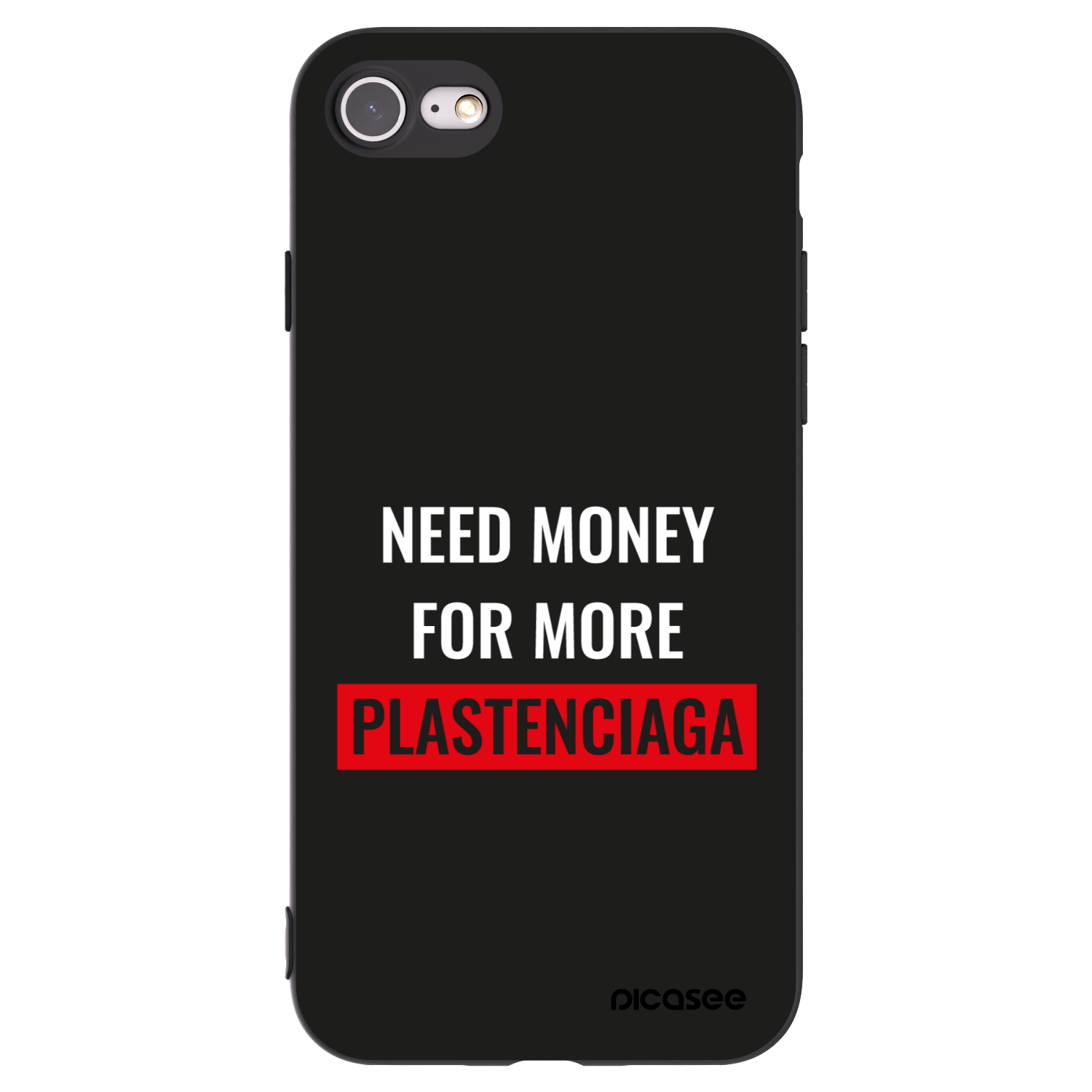 Picasee Apple iPhone SE 2022 Hülle - Schwarzes Silikon - More PLASTENCIAGA