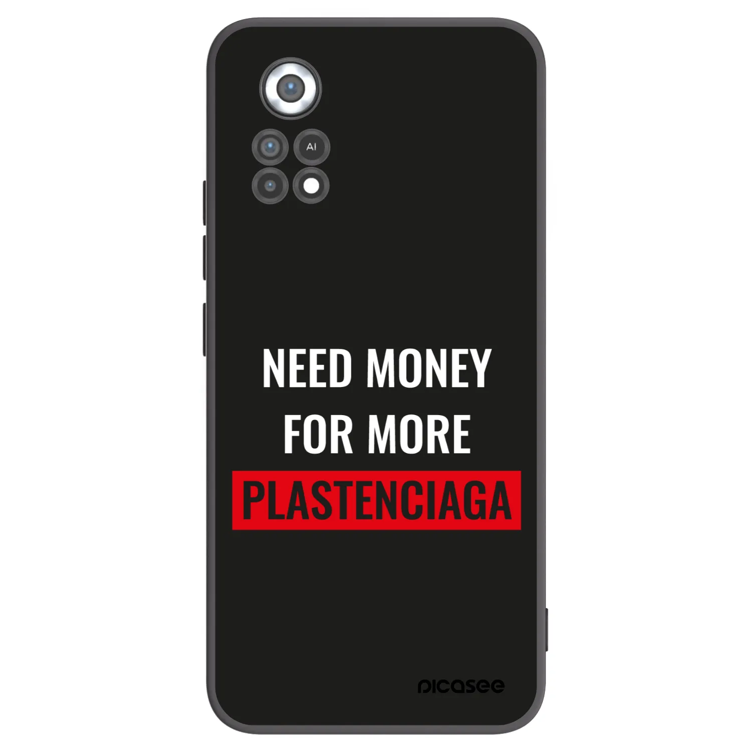 Picasee Xiaomi Poco X4 Pro 5G Hülle - Schwarzes Silikon - More PLASTENCIAGA