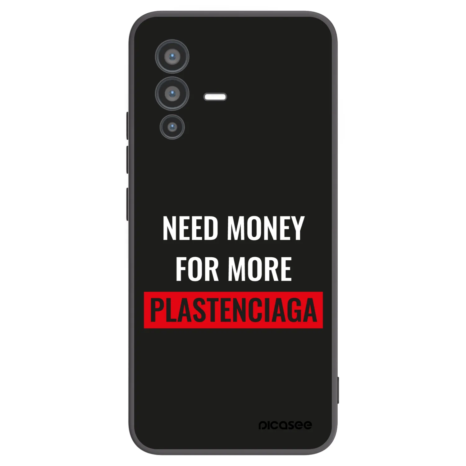 Picasee Vivo V23 5G Hülle - Schwarzes Silikon - More PLASTENCIAGA