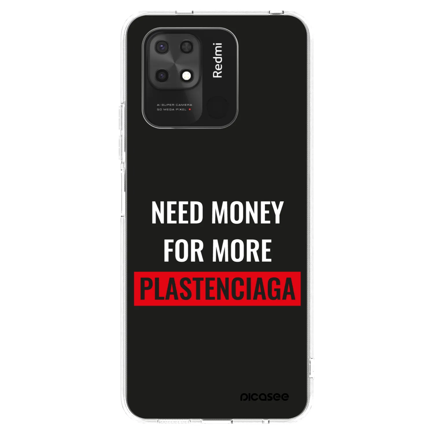 Picasee Xiaomi Redmi 10C Hülle - Transparentes Silikon - More PLASTENCIAGA