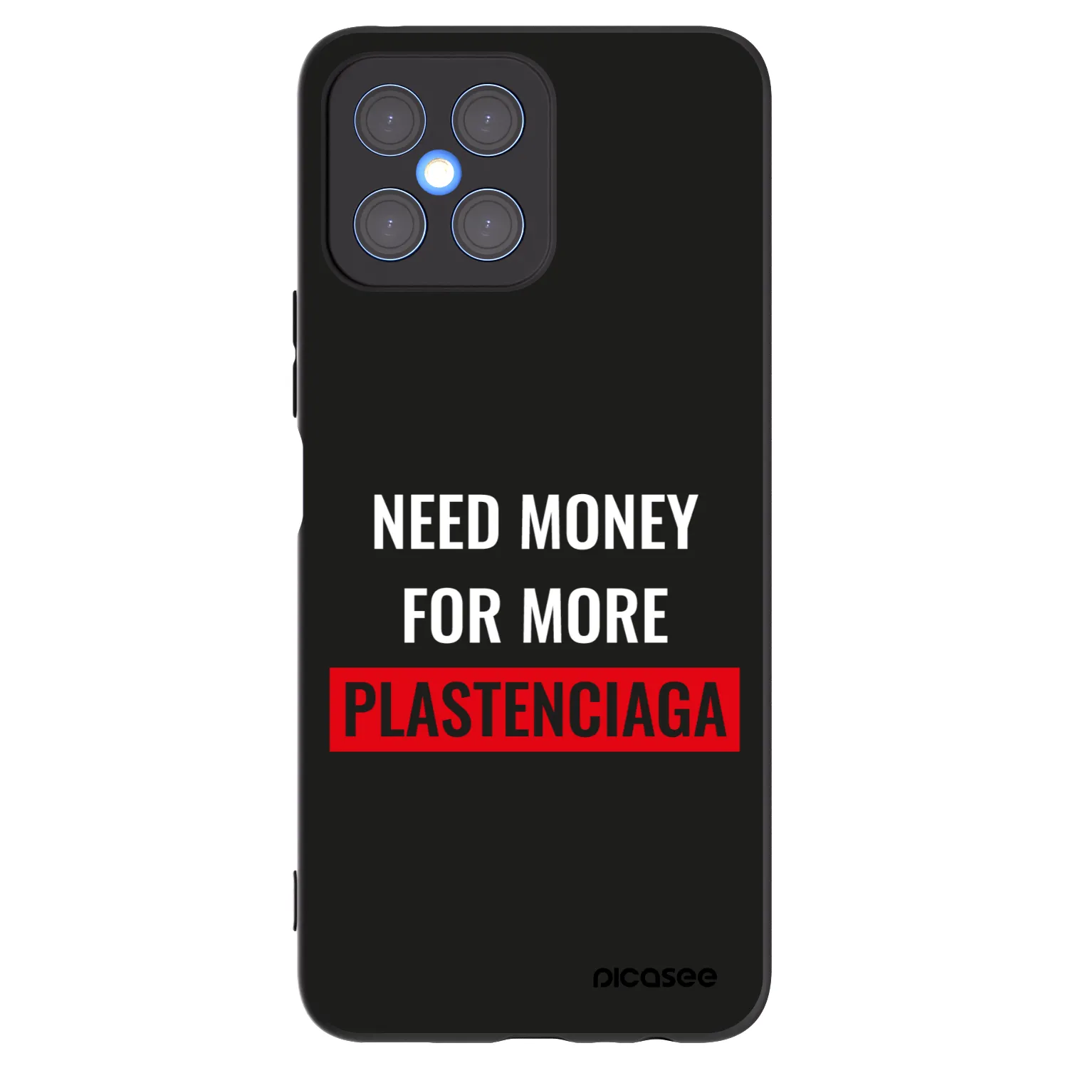 Picasee Honor X8 4G Hülle - Schwarzes Silikon - More PLASTENCIAGA