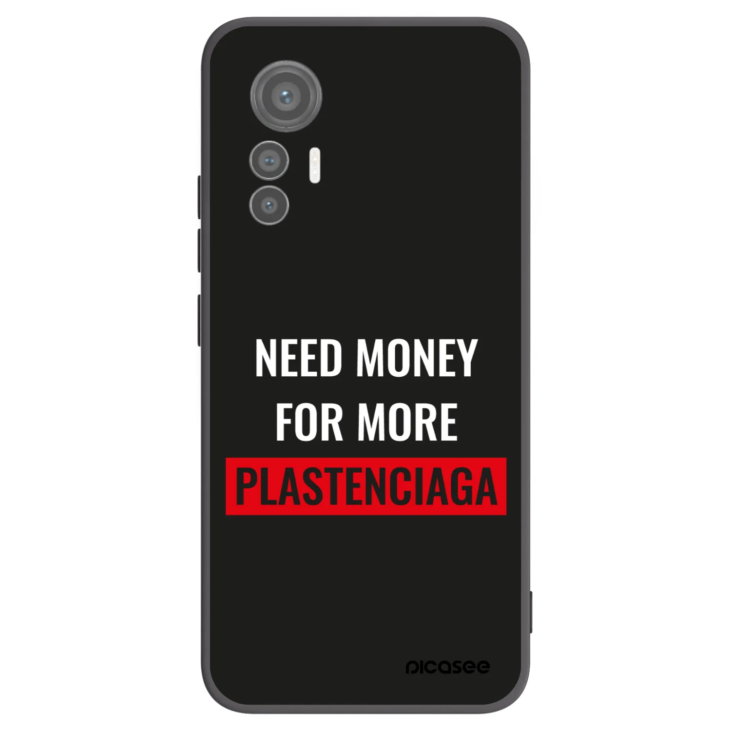 Picasee Xiaomi 12 Lite Hülle - Schwarzes Silikon - More PLASTENCIAGA