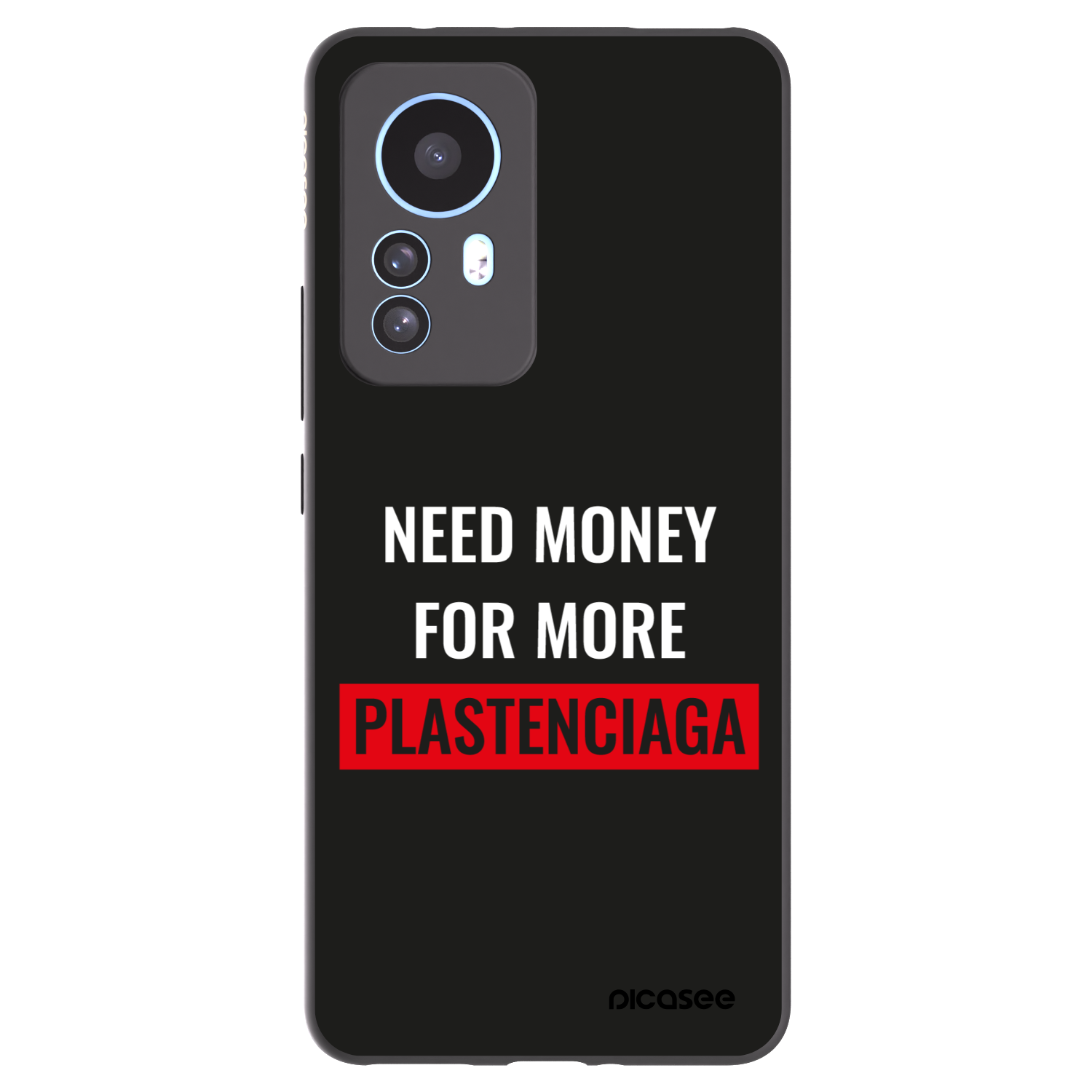 Picasee Xiaomi 12T Pro Hülle - Schwarzes Silikon - More PLASTENCIAGA