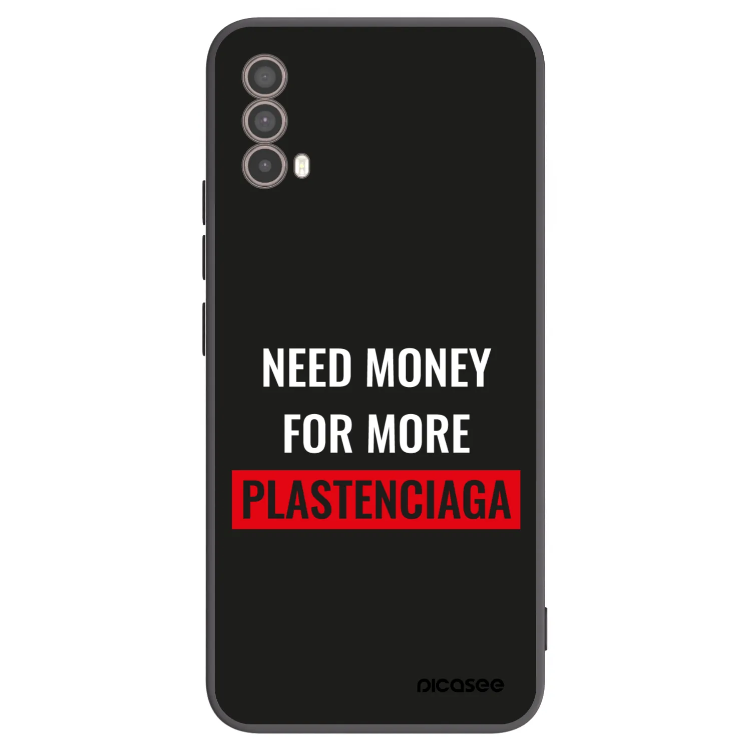 Picasee Motorola Moto E40 Hülle - Schwarzes Silikon - More PLASTENCIAGA