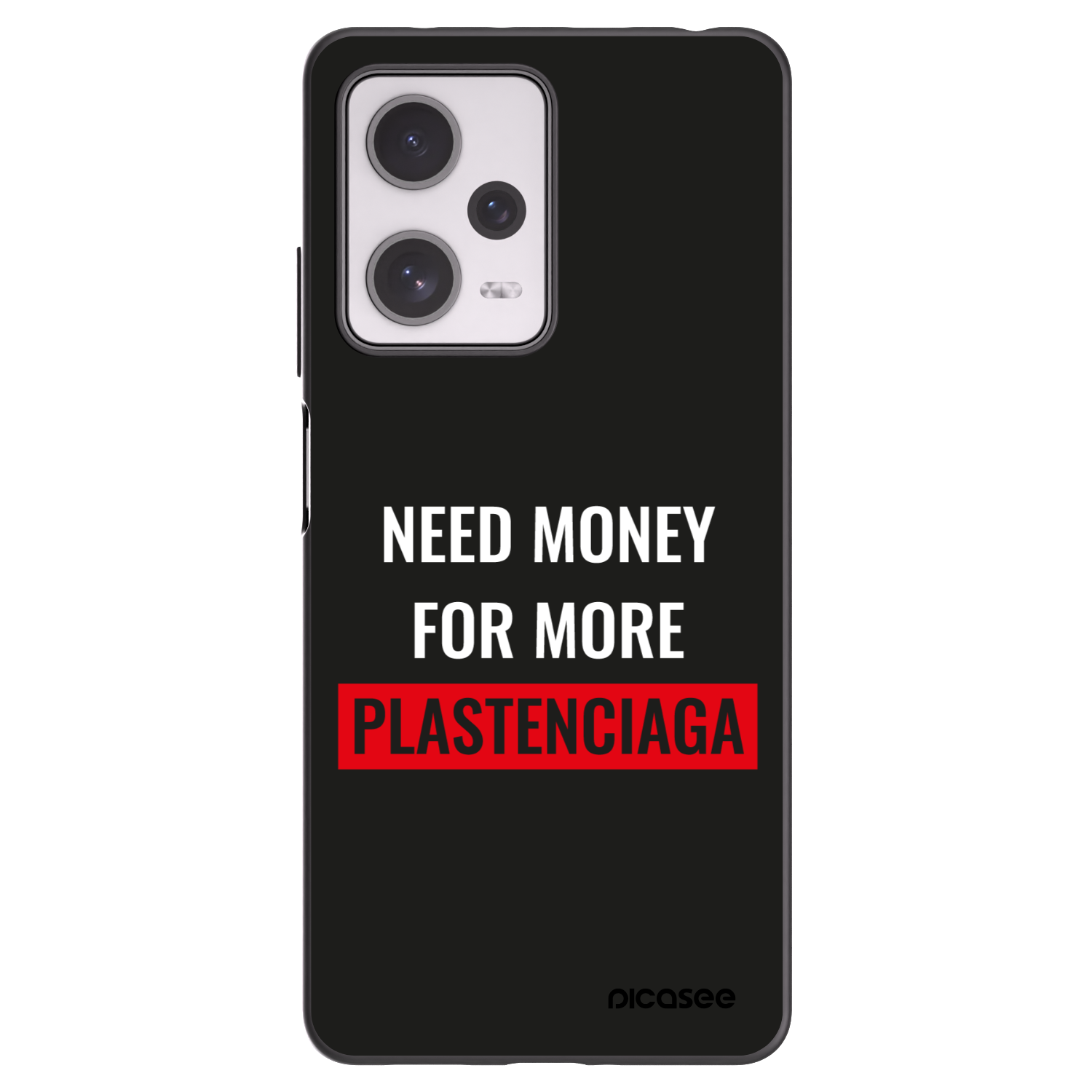 Picasee Xiaomi Redmi Note 12 Pro+ 5G Hülle - Schwarzes Silikon - More PLASTENCIAGA