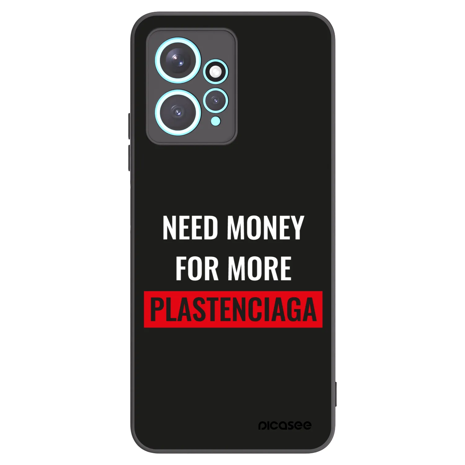 Picasee Xiaomi Redmi Note 12 4G Hülle - Schwarzes Silikon - More PLASTENCIAGA