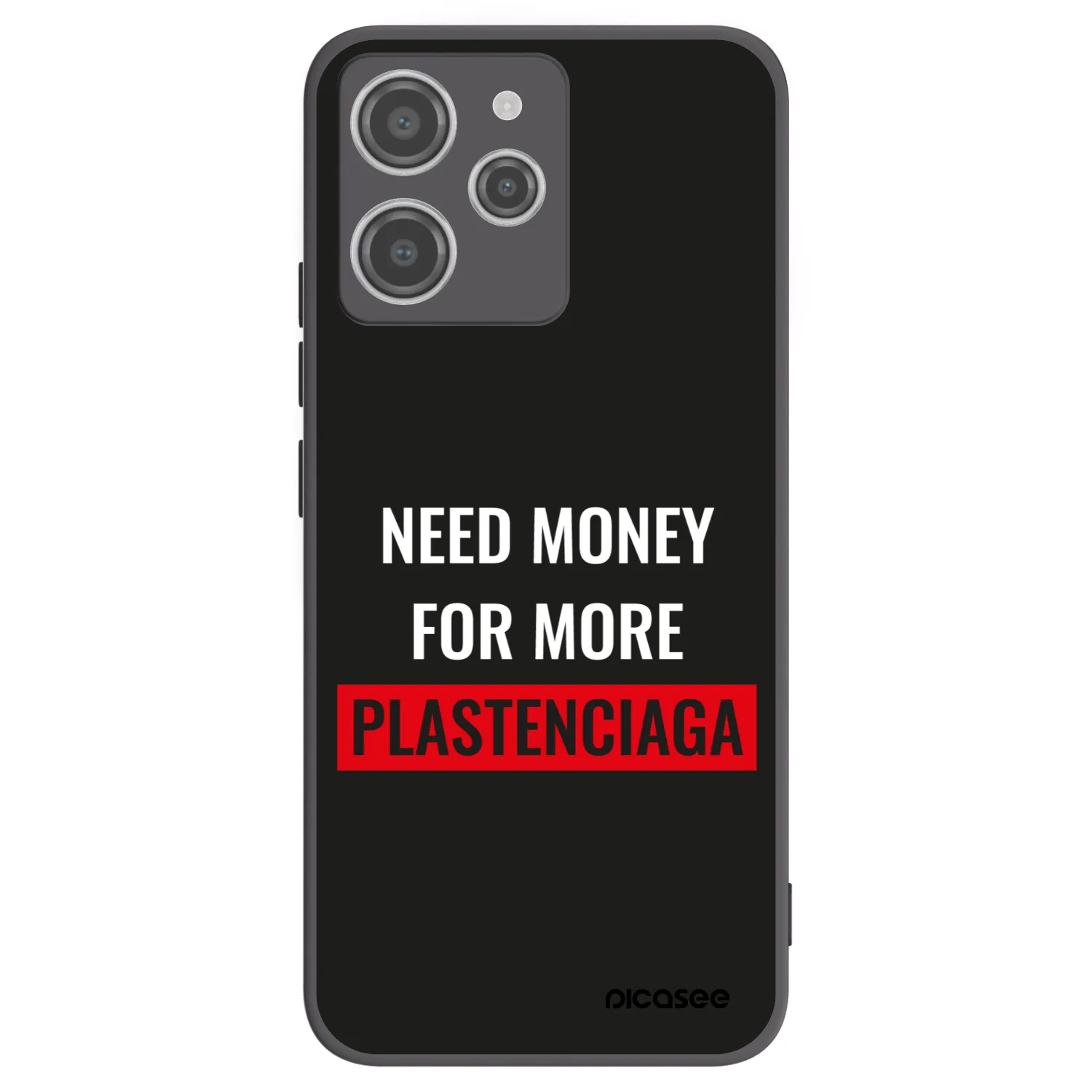 Picasee Xiaomi Redmi 12 4G Hülle - Schwarzes Silikon - More PLASTENCIAGA