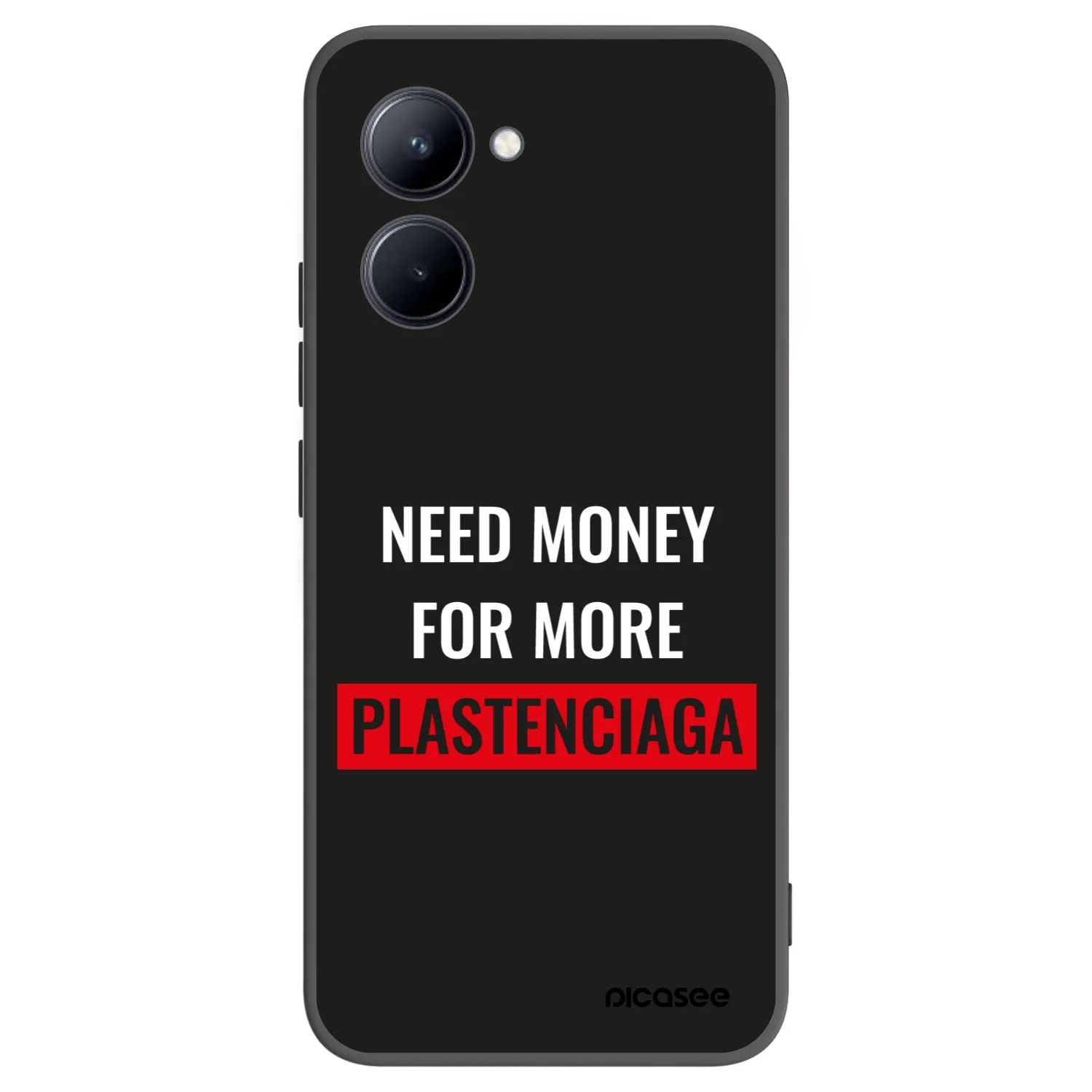 Picasee Realme C33 (2023) Hülle - Schwarzes Silikon - More PLASTENCIAGA