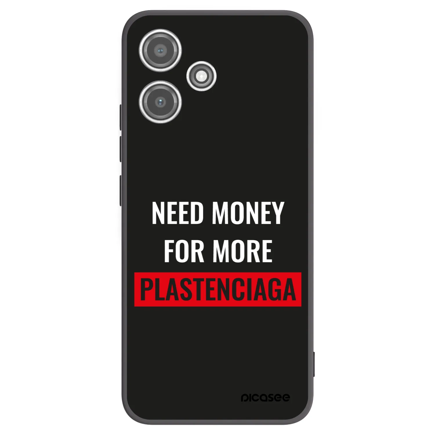 Picasee Xiaomi Redmi 12 5G Hülle - Schwarzes Silikon - More PLASTENCIAGA